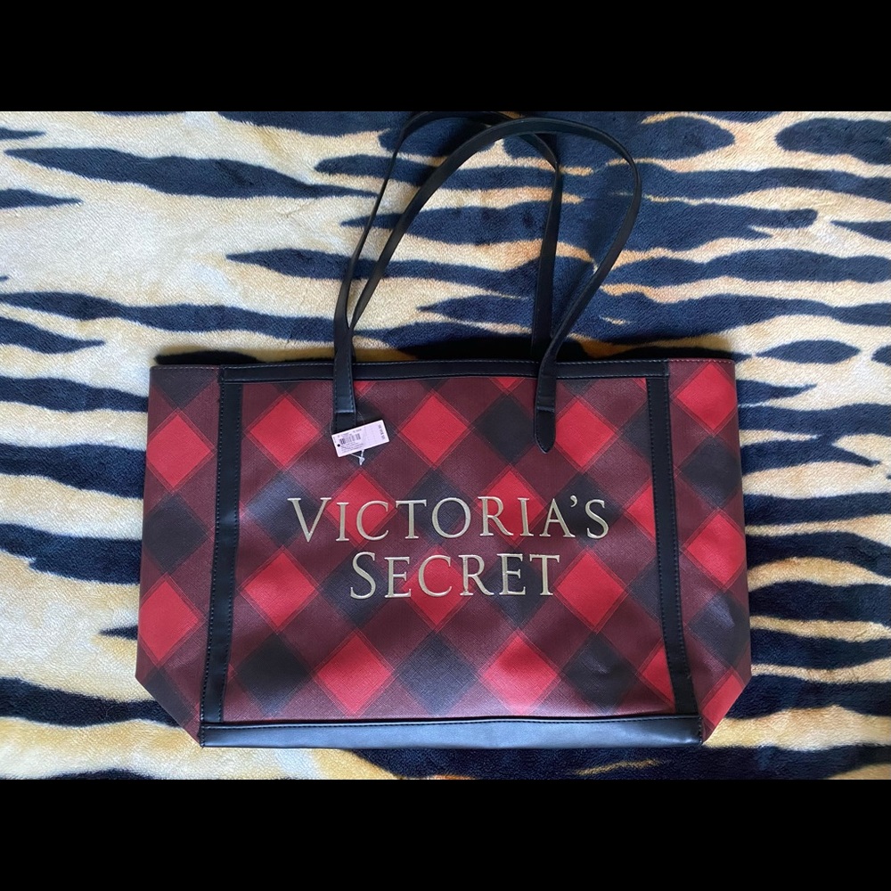 Large Flannel Coloured Tote Bag From Victoria Secret